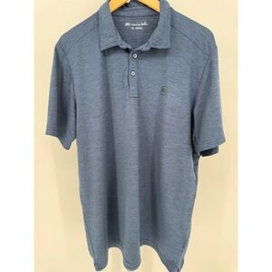 Travis Mathew Mens Blue Heathered Polo Shirt XL Golf Casual Short Sleeve